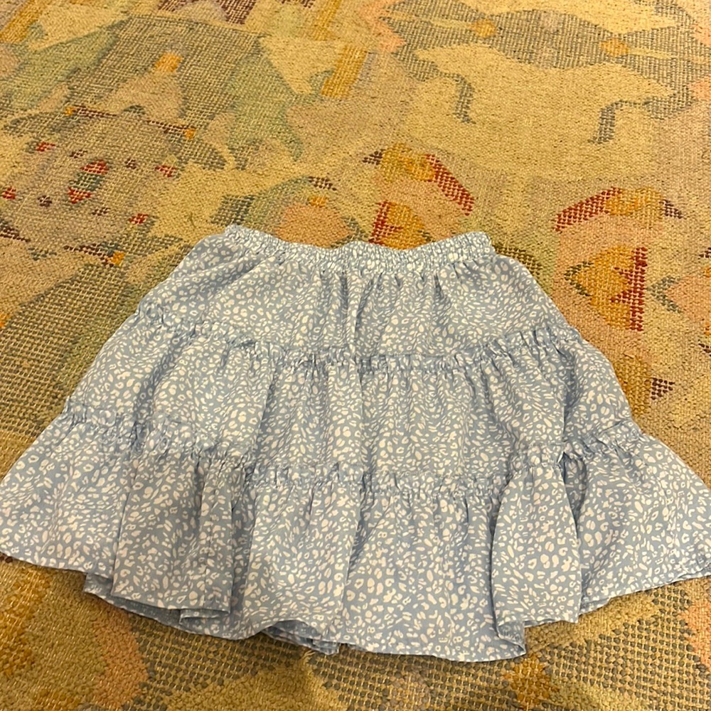blue leopard print skirt